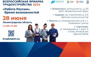Во Всеволожском районе пройдет Всероссийская ярмарка трудоустройства.
