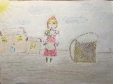 иллюстрация к Русской народной сказке «Маша и медведь» Автор: Алентьева Даша 9 лет